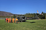 Flughelfer-Übung mit dem neuen Militärhubschrauber Lion in der Gablenz-Kaserne.