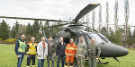 Flughelfer-Übung mit dem neuen Militärhubschrauber Lion in der Gablenz-Kaserne.